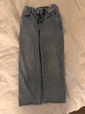 abercrombie kids Light Blue high rise, wide leg jeans